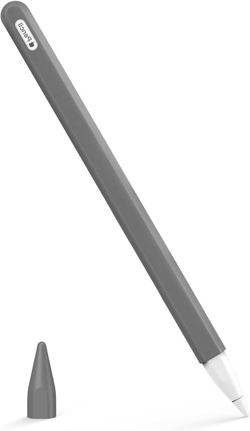 Pencil Case voor Apple Pencil 2e Generatie - 2 Stuks Silicone Houder en Nib Bescherming, Grijs, Ideaal voor Creatieve Professionals en Studenten