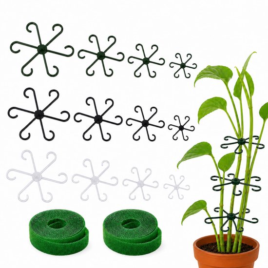 Pflantensteun set met bevestigingsclips voor Monstera en klimplanten
