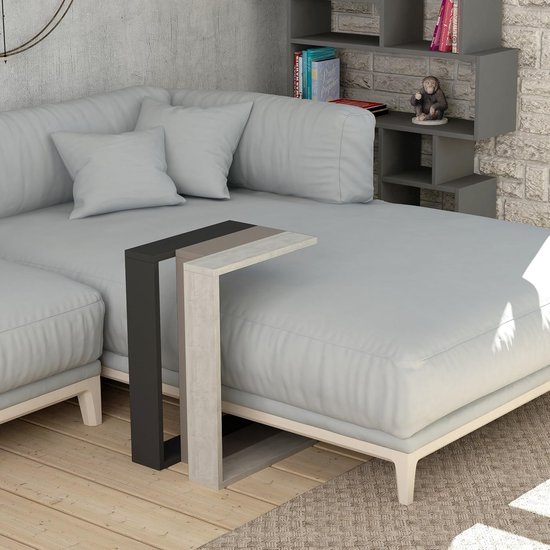 PICUS Houten Bijzettafel met 2 Niveaus – Compacte Tafel voor Woonkamer, Slaapkamer of Kantoor – Verkrijgbaar in Antraciet, Mokka, Antiek Wit & Meer Kleuren