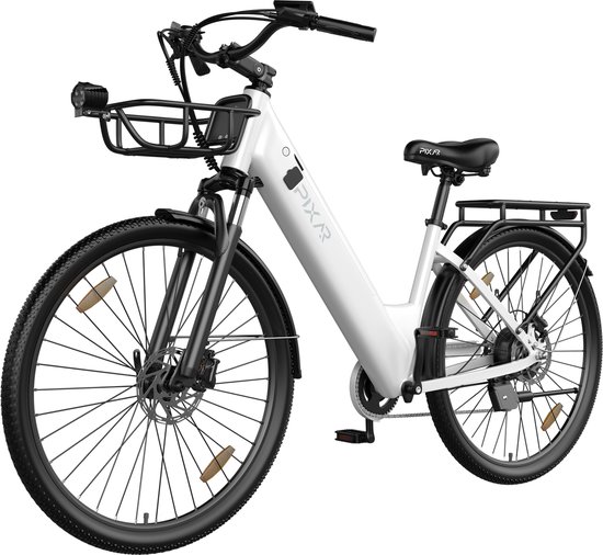Pixar C1pro Elektrische Fiets - Actieradius 60-80km - Motor 250W - Battery 36V18AH (EVE) - Shimano 7 versnellingen - 28 Inch E-Bike Stadsfiets - Wit van PIXAR