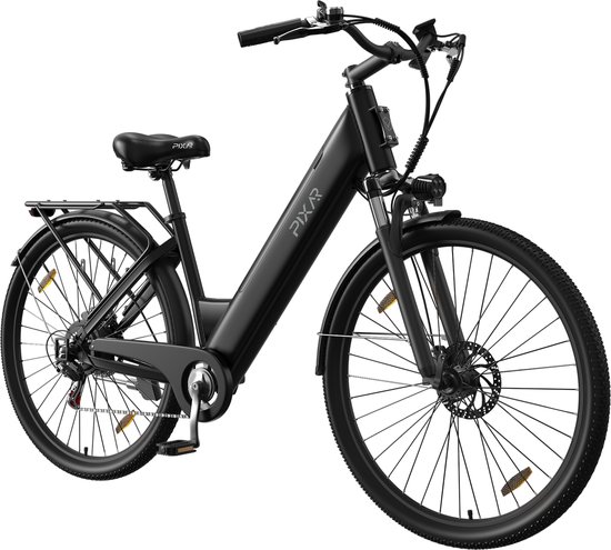 PIXAR Elektrische Fiets - Actieradius 40-50km - Motor 250W - Battery 36V13AH - Shimano 7 Versnellingen - 28 Inch E-Bike Stadsfiets - Zwart van PIXAR