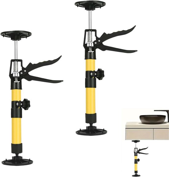 Plafondsteun - Geel - 30-59 cm - Telescopische Steun met 50 kg Draagkracht - Voor Deuren en Kozijnen