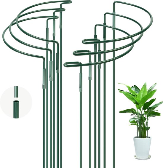 Plantsteunen voor Groenten en Bloemen - 6 Stuks, 25 x 40 cm Metalen Halve Cirkel Ondersteuning voor Tomaten, Rozen en Hydrangea
