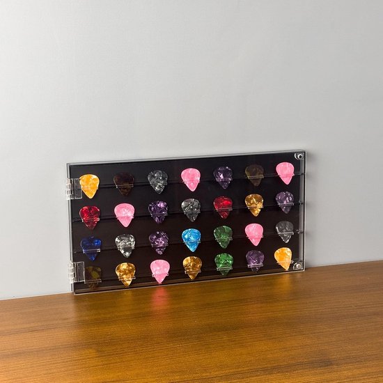 Plectrum Display - Pick Houder - Collectie Tonen - Heldere Acryl - 36 Slots - Transparant