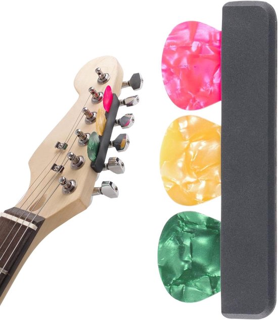 Plectrum Houder - Picks Organizer - Muziek Maken - Innovatief Groef Ontwerp - Houdt 3 Plectrums - Zwart