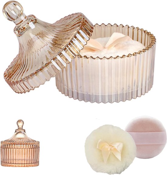 poederdoosjes, poederdoosjes voor het lichaam, talkdoos voor baby's, met poederkwast, voor baby's, ideaal cadeau voor vrouwen (barnsteen)