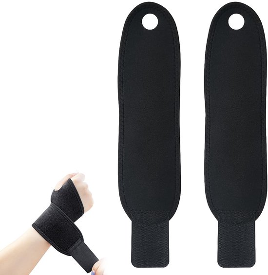 Polsbandages voor sport en fitness, elastische handbandages met klittenbandsluiting, zwart, optimale steun en bescherming voor dagelijks gebruik