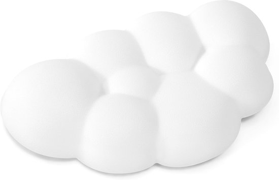 Polssteun voor muis in wolkenvorm, ergonomische polssteun voor muis, van traagschuim, wit, voor computer, kantoor, thuis