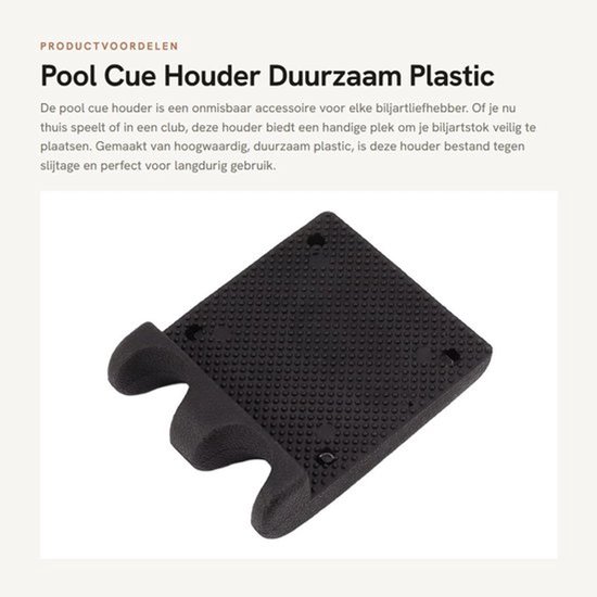 Pool Cue Houder Duurzaam - Draagbaar - 2 Gaten - Biljart Accessoire - Slijtvast - Geschikt voor Tafel/Stoel - Keu Rek