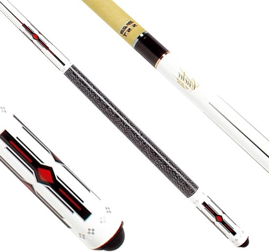 Pool Cue Set - Biljartkeu - Spel Uitoefenen - Glasvezel Coating - 146 cm - Wit