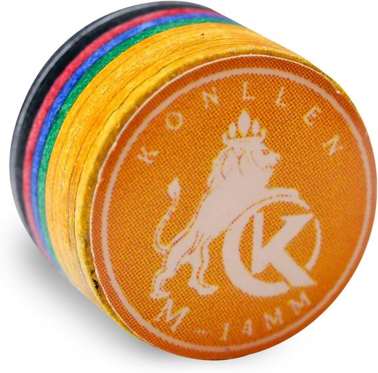 Pool cue tips 11mm/14mm - 9 lagen regenboog - harde kwaliteit - direct speelbaar - Homevero