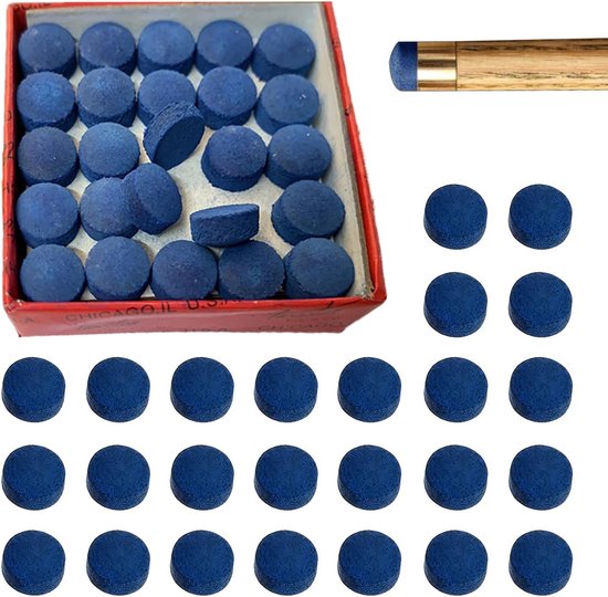 Pool Cue Tips - 50pcs 10mm Snooker Cue Tip - Blue Diamond Cue Tips - Pool Billiard Cue Tips - Cue Replacement Tips - Pool Stick Tips voor Pool Cues