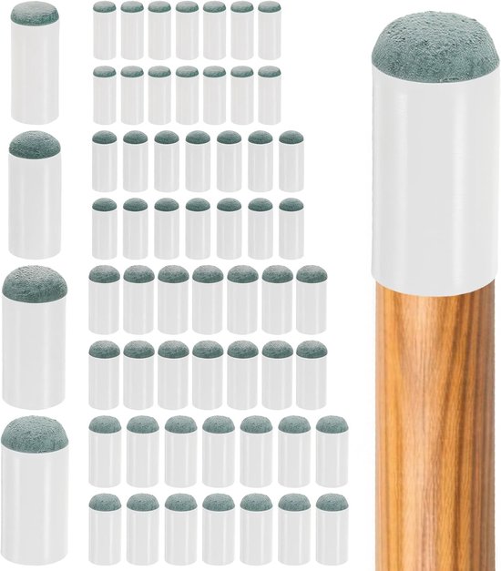 Pool cue tips 60pcs - slip-on vervangset - neopreen rubber - ideale oplossing voor tip vervanging - ShopVlot