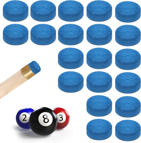 Pool Cue Tips van Hard Leer voor Biljart en Snooker - Vervangbare Schroeftips, 10mm, 20 Stuks