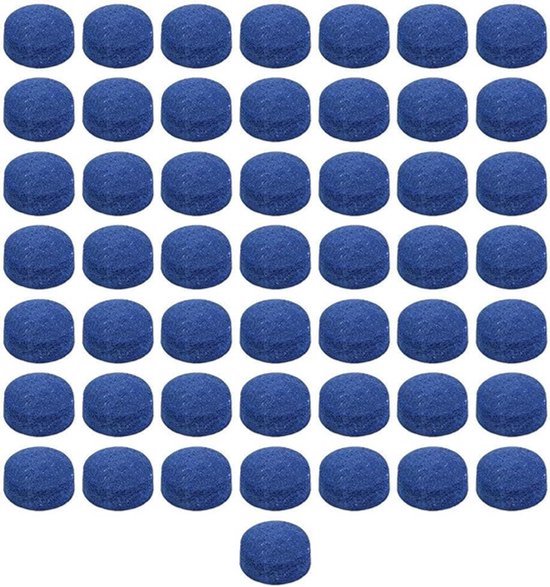 Pool- en snookerkeu Keupunten Set - 50 stuks - 10 mm Poolkeupunten - Blauw - Vervangende keu punten - Plastic opbergdoos - Nauwkeurige slagen - Geschikt voor Pool en Snooker - Diamantpatroon