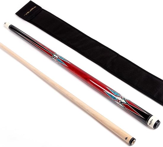 Pool Keu - Biljart Keu - Pool Spelen - Canadese Esdoorn Schacht - 147cm - Rood