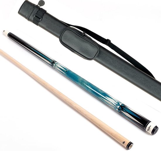 Pool Keu - Biljart Keu - Precisie Spelen - Canadese Esdoorn - 58 Inch - Beige Blauw