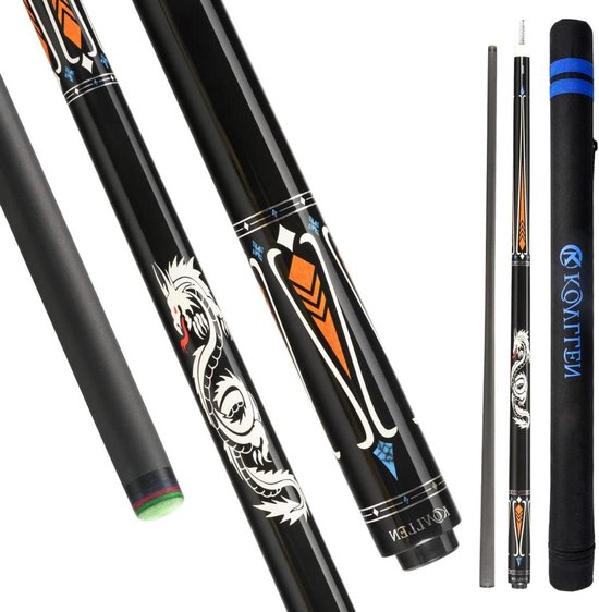 Pool Keu - Biljart Keu - Spel Verbeteren - Lage Doorbuiging - 147 cm - Zwart