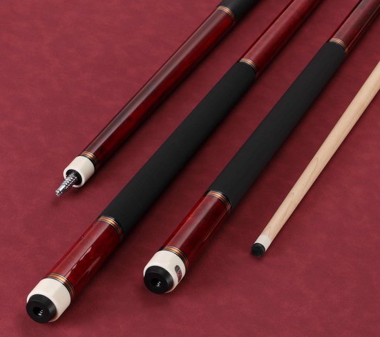 Pool Keu - Biljartstok Keu - Biljart Spelen - Professionele Tip - 58 Inch - Wijnrood