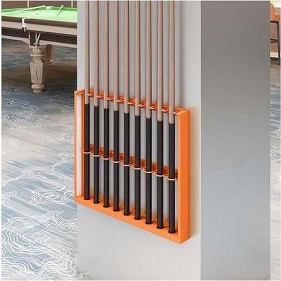 Pool Keu Rek - Keuhouder Biljart - Keus Opbergen - Dubbellaags Design - 40cm - Oranje