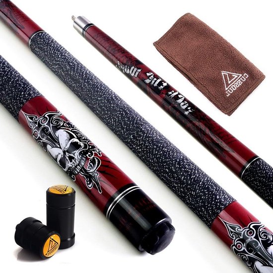 Pool Keu Set - Biljart Keu - Spel Uitoefenen - Esdoornhout Schacht - 57 Inch - Rood