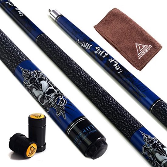 Pool Keu Set - Biljart Keu - Spel Uitoefenen - Gedroogd Hardhout - 57 Inch - Blauw