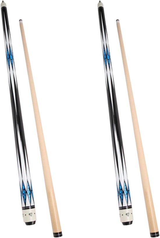 Pool Keu Set - Biljartstokken - Sport Spelen - Massief Esdoornhout - 145 cm - Blauw
