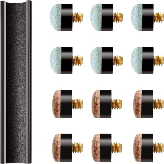 Pool Keu Tips - Snooker Billard Keu - Balcontrole Verbeteren - Schroefbaar Ontwerp - 10mm 12mm 13mm - Bruin Blauw van Merkloos