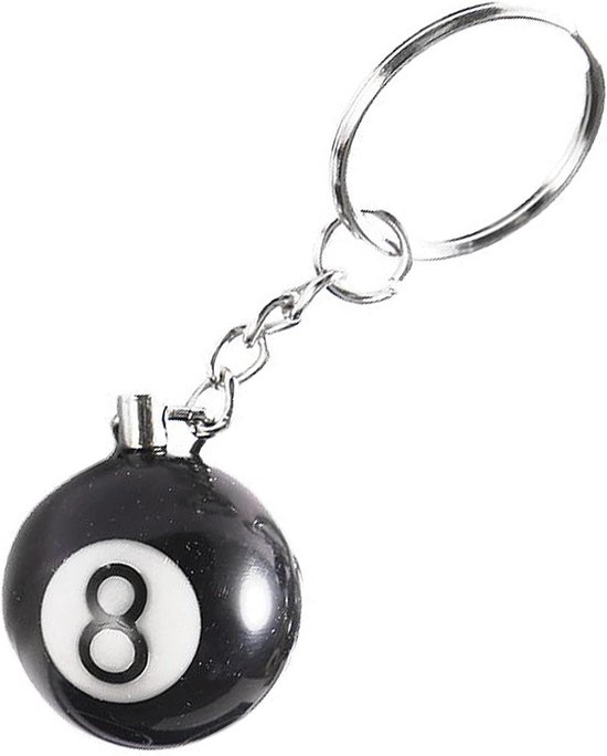 Poolbal Sleutelhanger - Zwarte Bal - Sleutels Organiseren - Miniatuur Replica - 25 cm Diameter - Zwart
