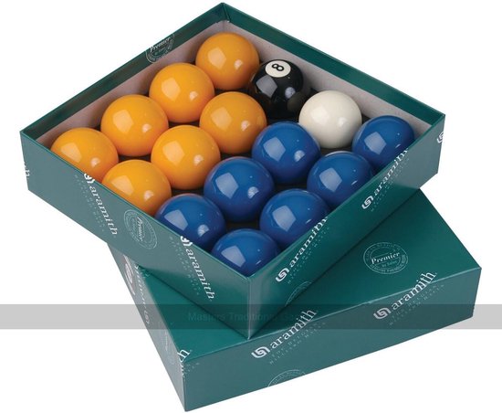 Poolballen Set Blauw Geel - Geschikt voor Pooltafel met Muntinworp - Phenolic Kwaliteit