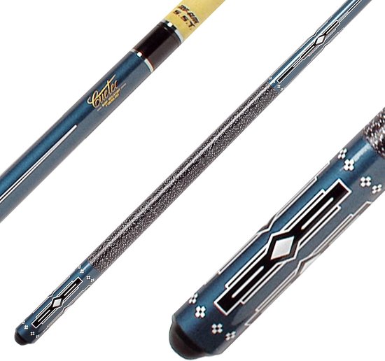 Poolkeu - Biljartkeu Keu - Spel Spelen - Fibreglass Hout Constructie - 147 cm - Blauw