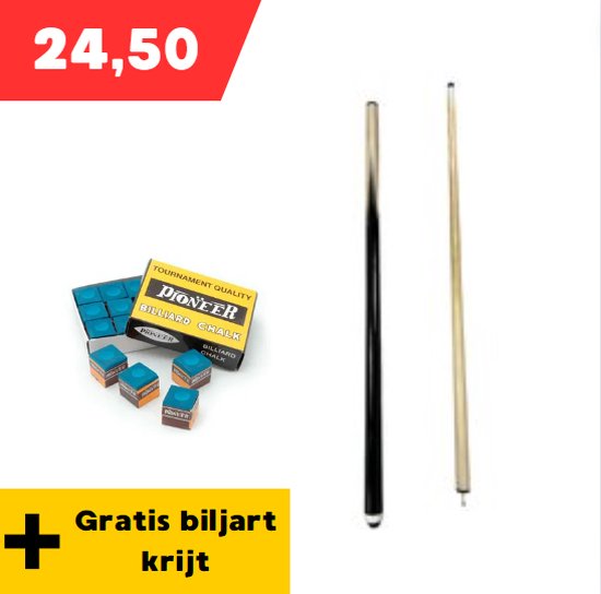 Poolkeu Cubsport - 145 cm 2 delige keu - schroefpomerans 13mm - inclusief pool krijtjes - thuis - kantoor - recreatief van Cubsport
