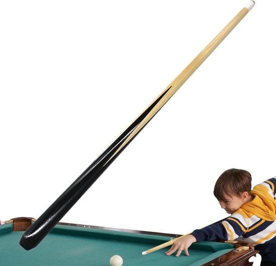 Poolkeu Kinderen - Poolstok Junior - Biljart Spelen - Handgepolijst Hout - 54 cm - Natuurlijk Hout