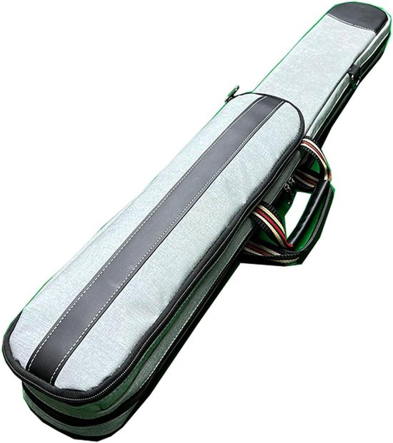 Poolkeu Koffer - Zachte Keu Tas - Biljart Accessoires - Ruimte voor 6 Keuen - 82 cm Lengte - Grijs
