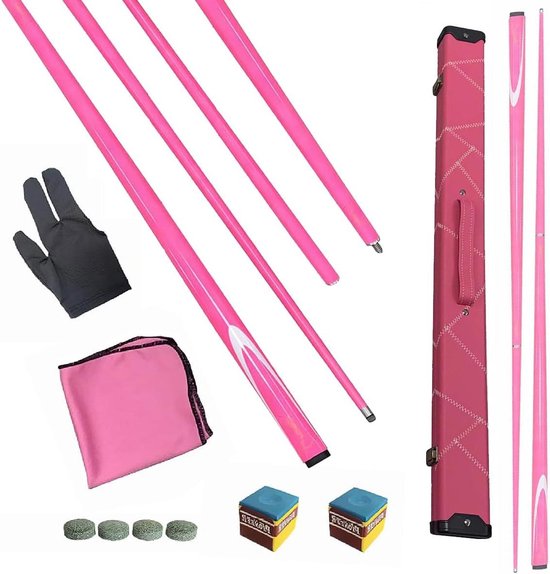 Poolkeu Koolstofvezel - Biljartkeu Snookerkeu - Biljart Spelen - Scheidbaar Ontwerp - 145 cm 9.5 mm - Wit