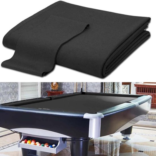 Pooltafel Doek - Biljartkleed Vilt - Biljart Spelen - Duurzaam Nylon Materiaal - 7 Voet - Zwart