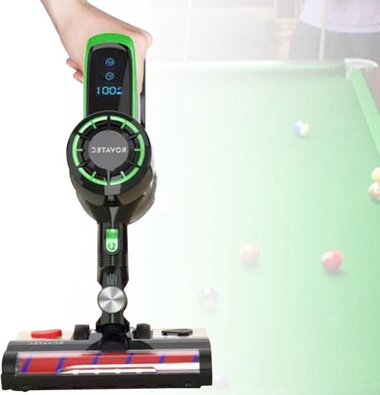 Pooltafel Doek Reiniger - Biljartborstel Stofzuiger - Biljarttafel Onderhoud - Draadloos en Krachtig - 22 kPa - Groen