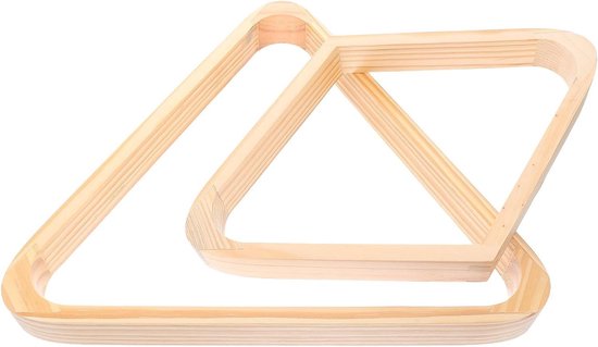 Pooltafel Driehoek - Biljart Rek - Bal Uitlijnen - Stevige Houten Constructie - 29.50CM - Khaki