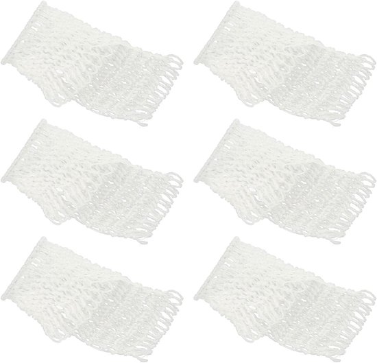Pooltafel Net Tassen - Biljart Tas - Biljart Spelen - Bodemloos Nylon Ontwerp - Set van 6 - Wit