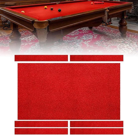 Pooltafel Vilt - Biljartkleed Doek - Indoor Sport Spel - Superieur Rekvermogen - 9ft - Rood