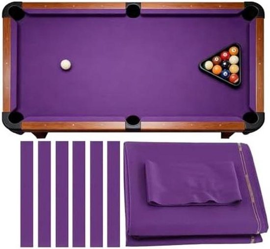 Pooltafel Vilt - Biljartkleed Doek - Spel Verbeteren - Professionele Kwaliteit - 278 x 155 cm - Paars