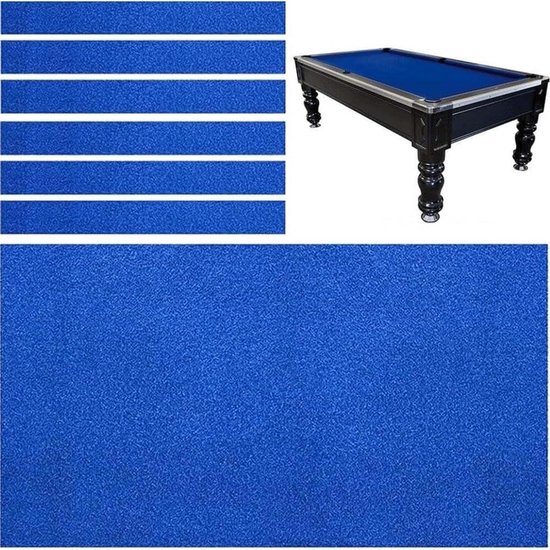 Pooltafel vilt - Biljartkleed set - Indoor sportspel - Hoge elasticiteit - 9ft - Blauw