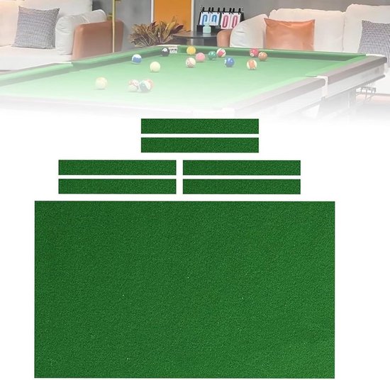 Pooltafel Vilt - Tafelkleed Set - Biljart Spelen - Hoge Balsnelheid - 8ft - Groen
