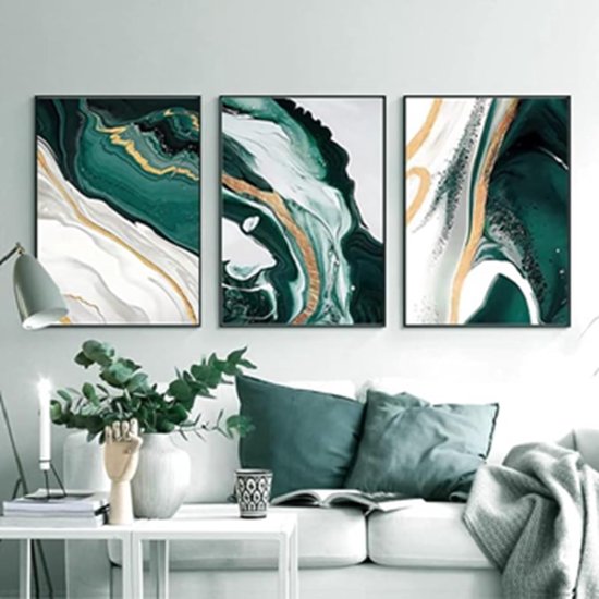Posters abstracte lineaire afbeeldingen vrouw abstracte botanische bladeren print afbeeldingen zonder lijst (08 posters 3 stuks 30 x 40 cm)