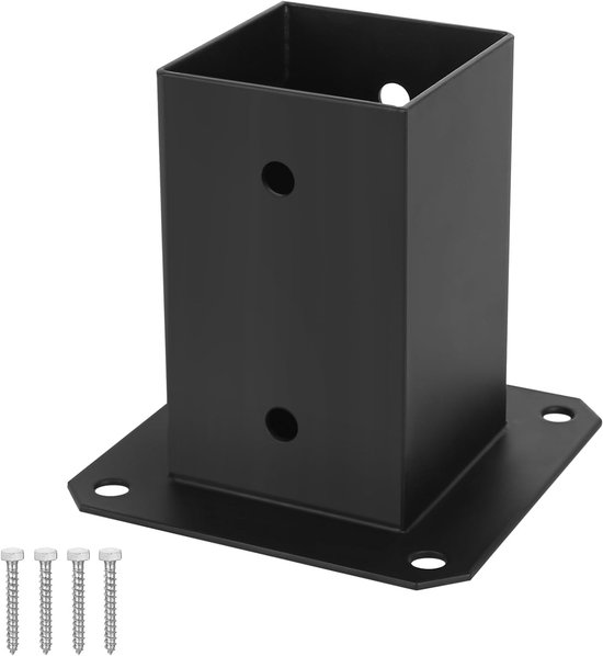 Poststeunen 90 x 90 x 150 mm voor houten palen, schroefhulzen, stevige fundering voor hekwerken en constructies