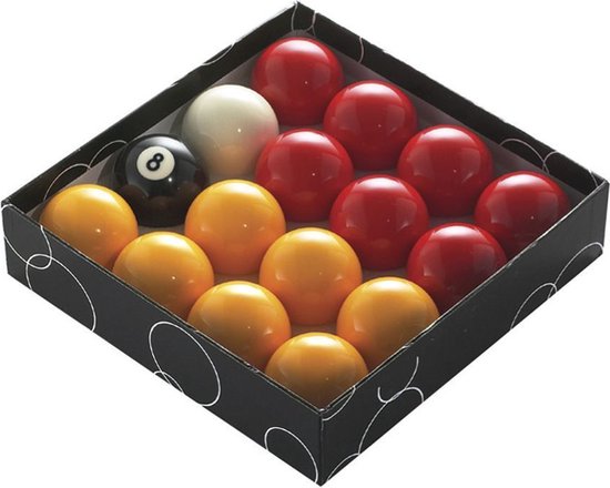Powerglide Poolballen 47,5 Mm Hars Rood/geel 17-delig van Buffalo