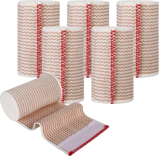 Premium Compressie Bandages - 6 Rollen Zelfsluitende Elastische Verbanden voor Pols en Ellebogen, Herbruikbare Wikkels voor Sport en Blessures