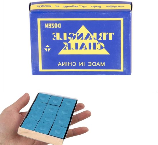 Professioneel biljartkrijt, 12 stuks blauw krijt voor keu, ideaal voor biljartliefhebbers en spelers