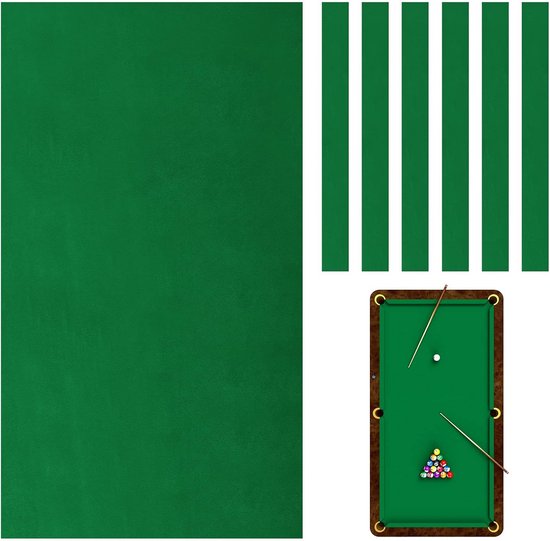 Professioneel Groen Pooltafel Vilt 2,6m Inclusief 6 Bufferstrips voor 2,4m Tafel