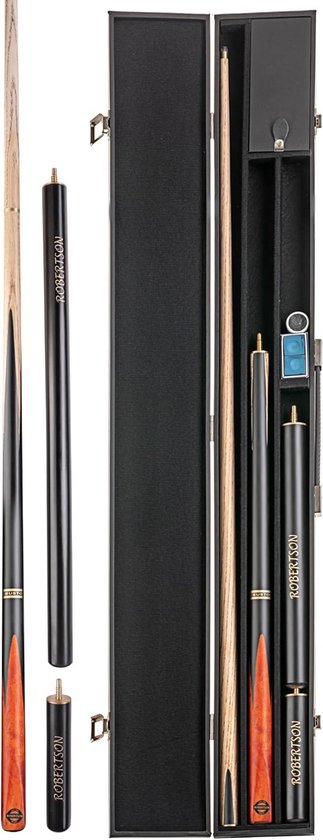Professionele 2-delige Snookerkeu Set inclusief Verlenger, Tas en Koffer - 145 cm Essenhout